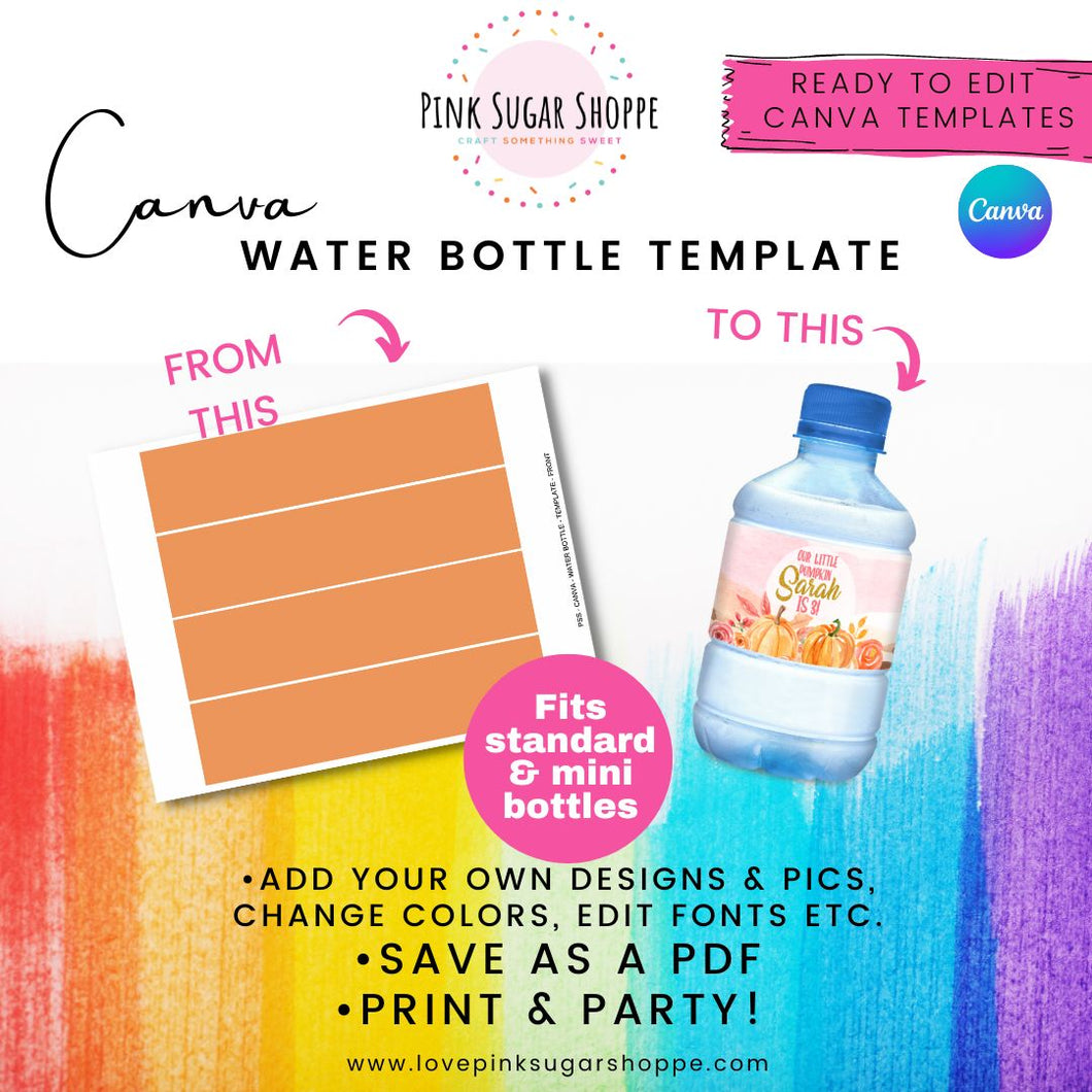 CUSTOM WATER BOTTLE (CANVA)